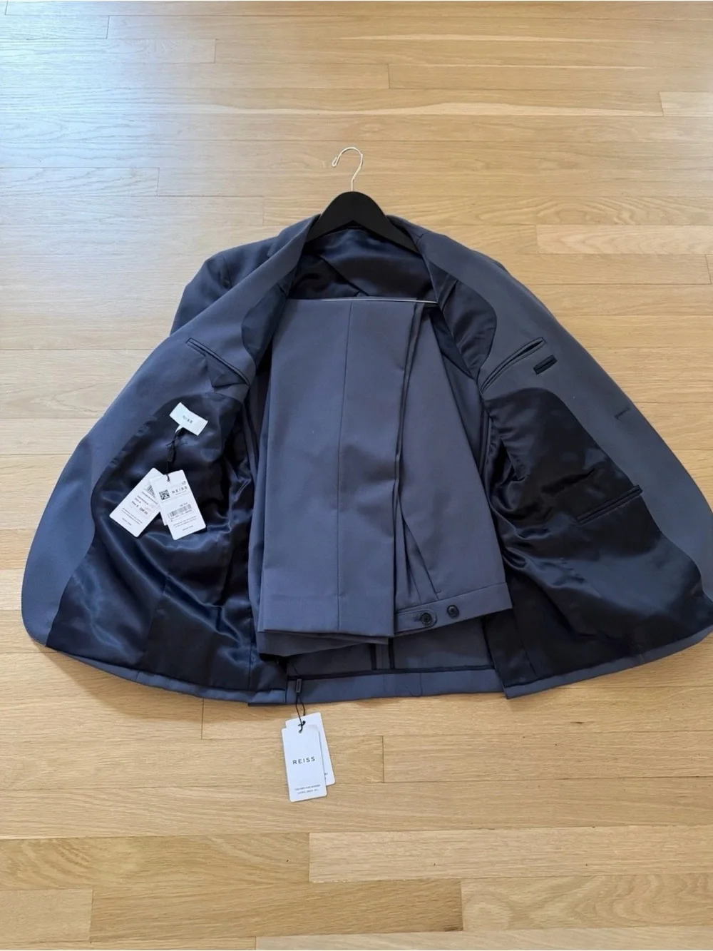 Reiss Airforce Blue Modern Fit Single Breasted Wool Full Suit | NWT | 40R / 32 W